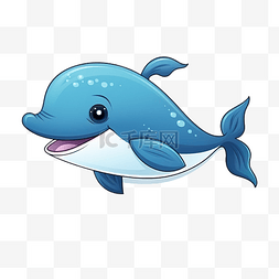 卡通海洋动物漫画图片_可爱的鲸鱼卡通海洋动物插画