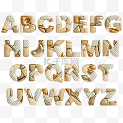 创意金属英文字母图片_破碎石块英文字母