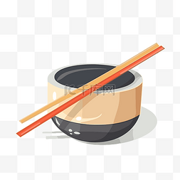 筷子剪贴画日本服务碗与日本筷子