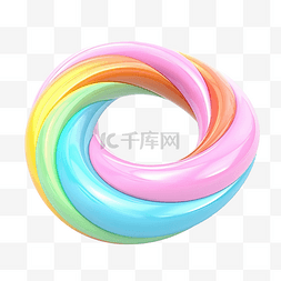 柔和糖果色的 3d 彩虹