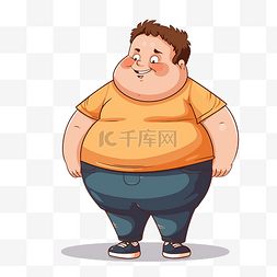 卡通纸贴画图片_儿童肥胖 向量