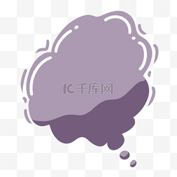 紫色气泡云朵对话框