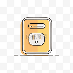 电源插座图标之一的简单平面设计