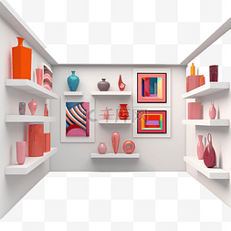 其他按钮图片_画廊的 3D 插图，具有适合 Web apk 