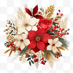 圣诞节活动图片_现代精美设计的圣诞快乐花卉艺术
