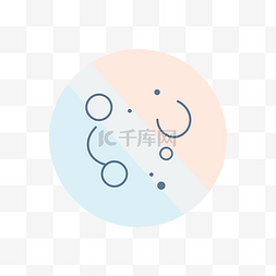 蓝色和粉色圆圈代表球体 向量