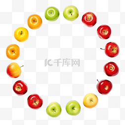 圆相框图片_苹果水果圆边框图案框架