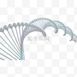 蓝色的细胞图片_3d建模dna横图白色立体