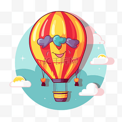 降落伞图片_气球剪贴画彩色卡通热气球 向量