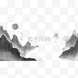 山水风景国画山水图片_中国风格水墨山水背景