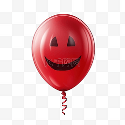 万圣节红气球带着邪恶的微笑万圣