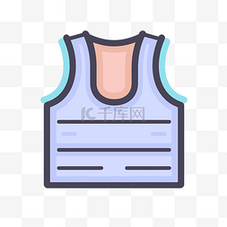 蓝色的背心图片_用于网站设计的蓝色健身背心线图