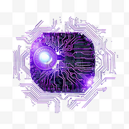 紫色人工智能技术电路png文件