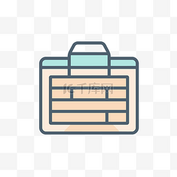 公文包素材图片_显示其内容的公文包的线条图标 