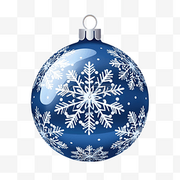 圣诞球与雪花PNG插图
