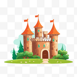 奇幻素材图片_免费城堡剪贴画卡通奇幻城堡在森
