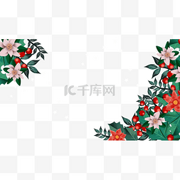 节日气氛的插画图片_越南冬季杏花绿植节日边框