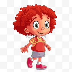 安妮剪贴画可爱的红色卷发小女孩