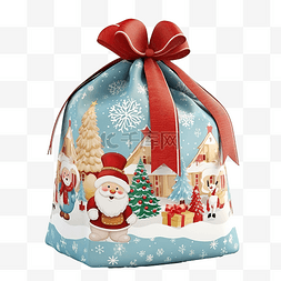 3d 圣诞主题礼品袋插图