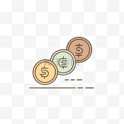 金钱图标图片_钱币在平坦的背景上 向量