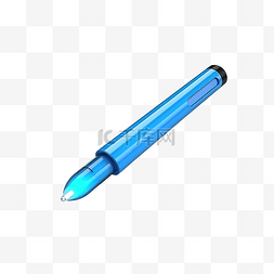 3d 渲染蓝色荧光笔隔离