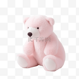北极熊水彩图片_粉红色的北极熊