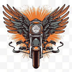 摩托车图片_哈雷戴维森机翼剪贴画复古摩托车