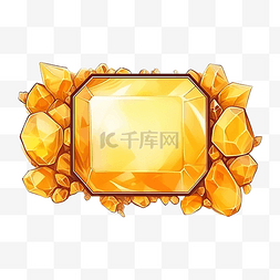 黄水晶和黄色水晶宝石边框标签