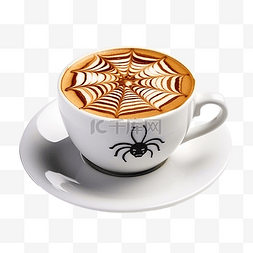 万圣节杯咖啡装饰蜘蛛网蜘蛛南瓜