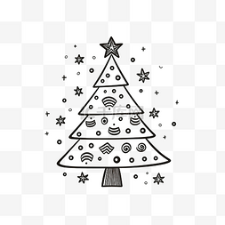 新年透明背景图片_PNG圣诞树，带有星星花环和装饰圣