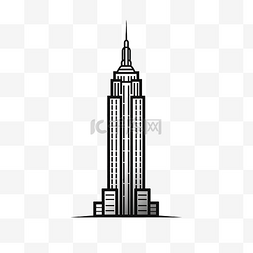 纽约曼哈顿图片_帝国大厦图形元素插画