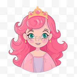 公主剪贴画 卡通公主，粉红色的