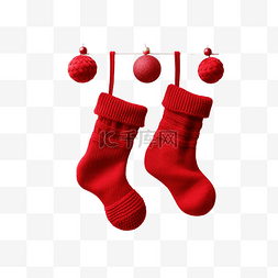 红色的圣诞袜图片_DIY 红色柔软圣诞袜用于圣诞装饰