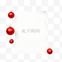 k图片_红色圣诞小玩意与空白页模拟贺卡