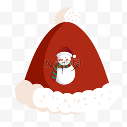 圣诞帽卡通可爱雪人装饰