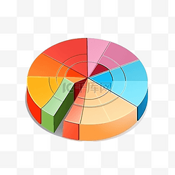 拼图d图片_3D 饼图百分比信息图表等距拼图圆