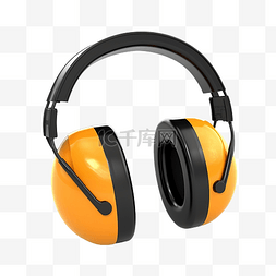 听力耳罩图片_耳罩的 3d 插图