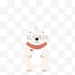 泰迪熊主题图片_可爱的北极熊在圣诞冬季主题无缝