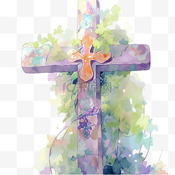 十字复活节水彩