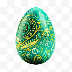 复活节彩蛋平面图片_png复活节彩蛋上的绿色和黄色点和