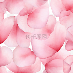 水彩粉色玫瑰花瓣无缝图案背景