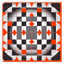 棋盘剪贴画 带有黑色和橙色方块