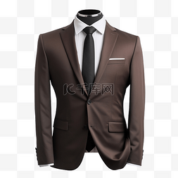 正式的领带图片_棕色半身西服搭配黑色领带