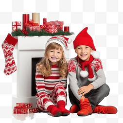 人民的名义图片_圣诞节壁炉旁快乐的孩子们