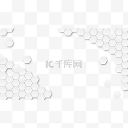 白色抽象几何图形图片_商务几何边框白色拼接