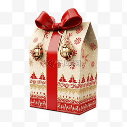 3d 圣诞主题礼品袋插图