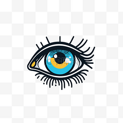 眼睛设计图片_带有彩色眼睛设计的眼睛标志 向