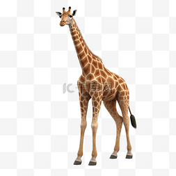 长颈鹿动物隔离 3d 渲染