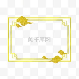 边框中国新年祥云底纹金色边框