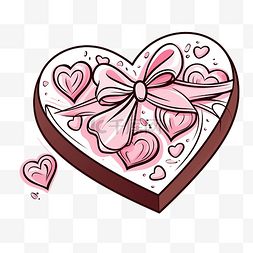 心形盒礼物图片_涂鸦风格巧克力糖果盒中的巧克力
